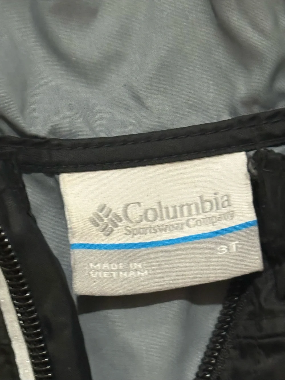 Columbia 3T Black Hooded Windbreaker Jacket